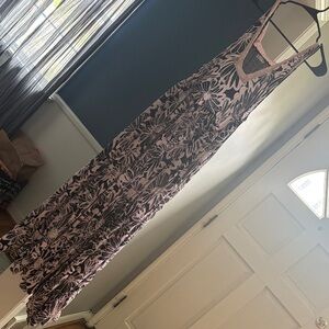 Free People Pink Knit Top with Black Crochet Overlay